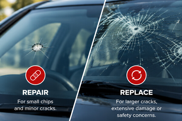 Vehicle windshield for professional replacement service